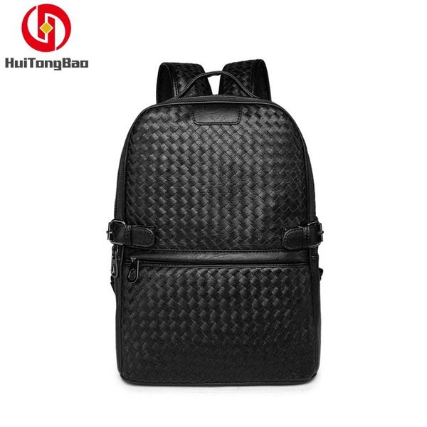 

weave backpack male women's both shoulders package tide package pu weave backpack