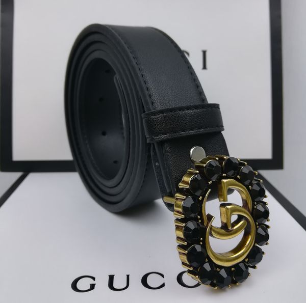 

2020 luxury designer of mens and women belt with fashion big buckle real leather designer luxury belts #98962, Black;brown