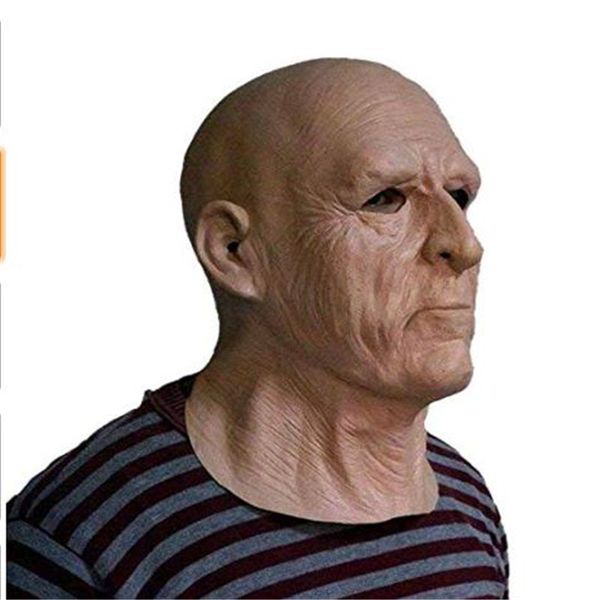 

grade new realistic latex old man mask male disguise halloween people fancy dress head horror mask