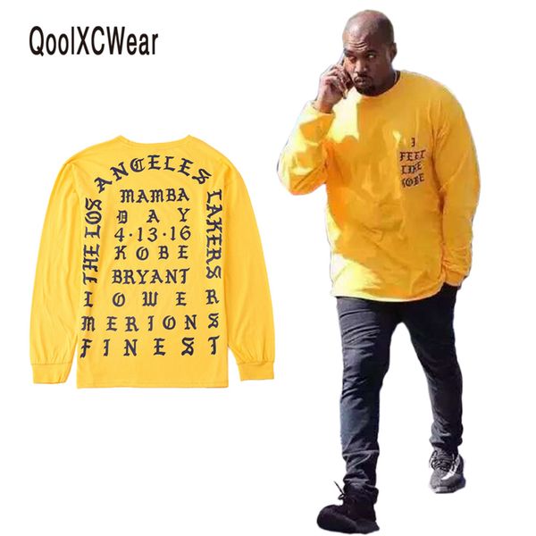 

2019 kanye west i feel like kobe long sleeve commemorate t shirt unisex, Black