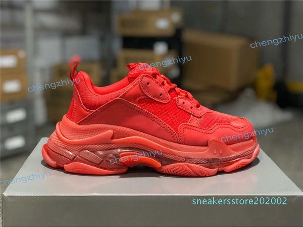 

2019 paris triple-s 17fw crystal bottom green dad shoes platform triple s sneakers for mens women vintage kanye old grandpa trainer s02, Black