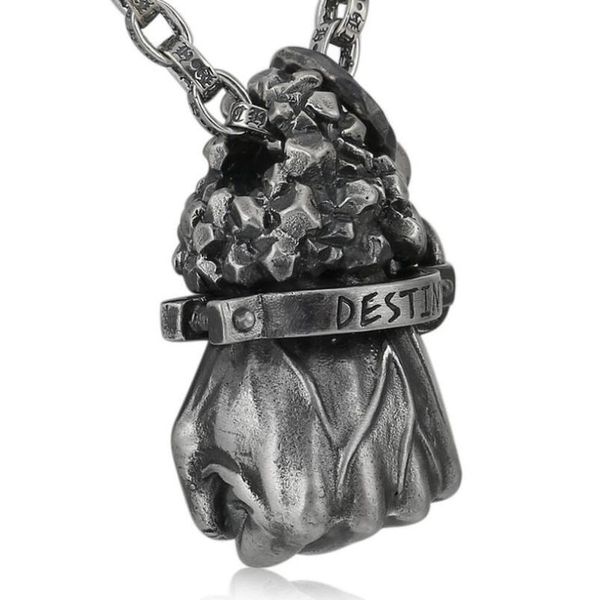 

925 sterling silver hercules fist men's pendant