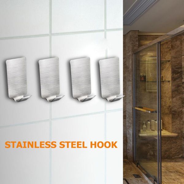

self adhesive home wall door hanger save time and energy for convenience stainless steel key cap holder hooks 8pcs