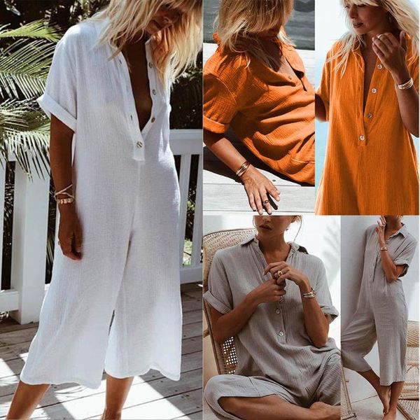 

women's jumpsuits & rompers 2021 summer oversize casual solid harem pants loose trousers jumpsuit, Black;white