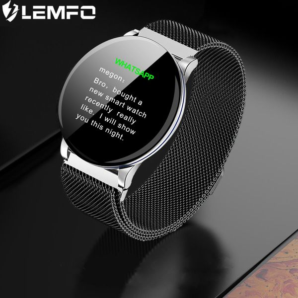 

lemfo w9 smart watch women full round full touch smart watch men ip68 multi-sports modes heart rate blodd prssure health tracker, Slivery;brown
