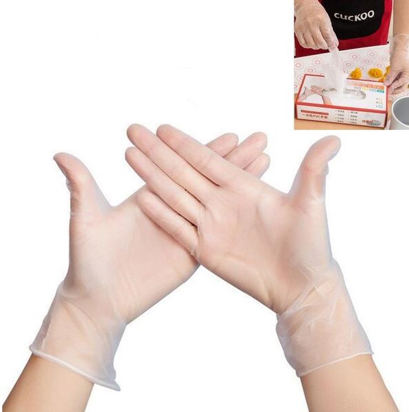 

100pcs/lot pvc protective gloves disposable glove box package powder work safety gloves for kitchen food work available