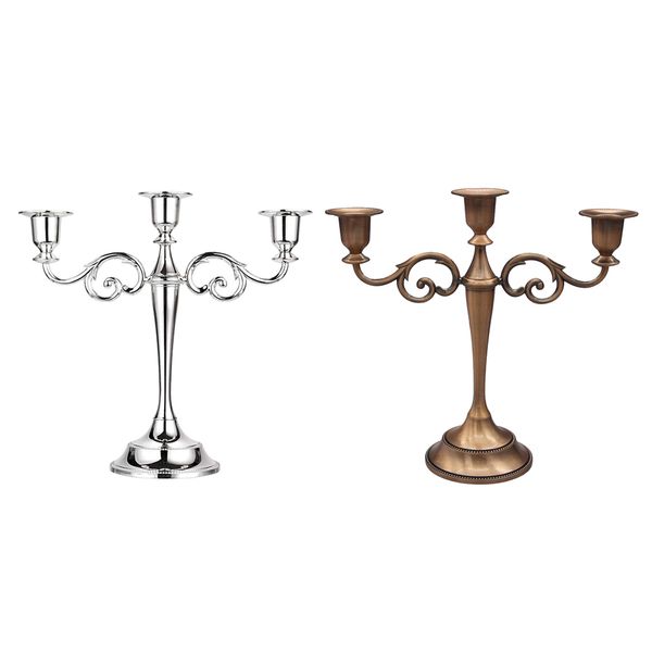 

2pcs vintage 3arms candelabra candle stand for xmas wedding home decor