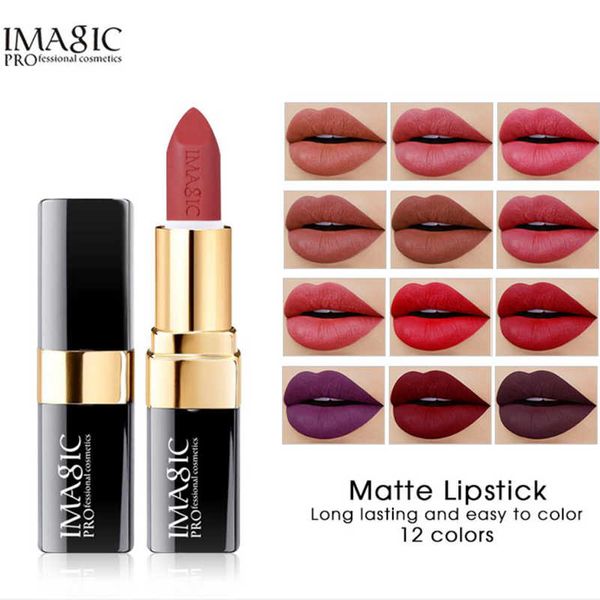 

imagic matte lipstick moisturizer lips smooth lip stick long lasting charming lip lipstick cosmetic beauty makeup 12 colors