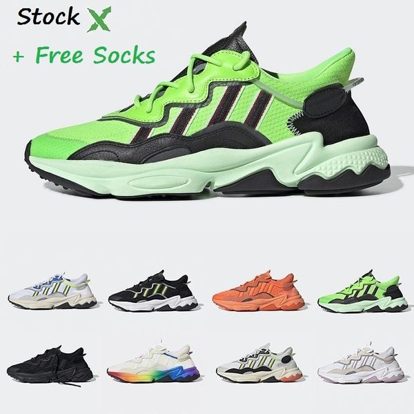 

stock x running shoes pride 3m reflective xeno ozweego shoes neon green solar yellow red chaussure designer outdoor sports sneakers 36-45
