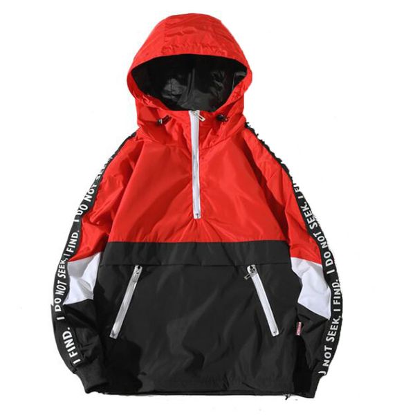

jacket hoodies men autumn winter loose patchwork hooded assault coat men's large size jacket outdoor sport outwear coat pullover, Black
