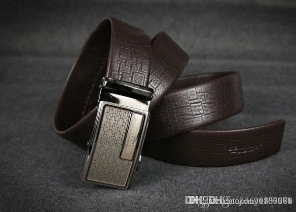 

новый ремень автоматическая пряжка, бизнес молодежная мода мягкий популярный логотип ремень, высокое качество и бесплатная доставка, Black;brown