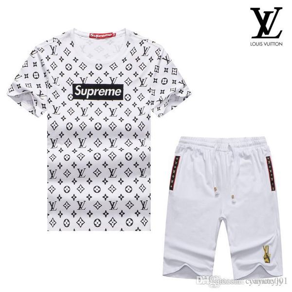 

newst designer luxury mens tracksuits summer t-shirt+pant sportswear casual sets short sleeve running jogging plus size