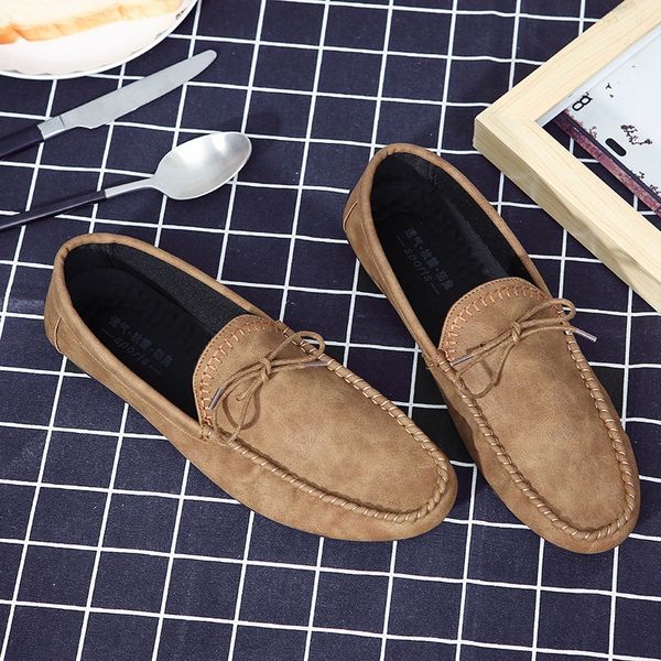 

leisure solid casual loafers shoes for men classics fashion flat slip on shoes novelty fashion driving, Black