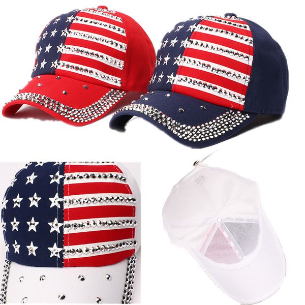 

make america trump 2020 rivet caps diamond bling star flag baseball ball cap travel beach sun hat party hats hip-pop street snapbacks c71101, Yellow