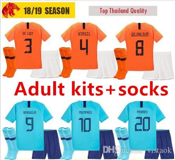 

2018 2019 netherlands kit v.persie holland memphis soccer sets sneijder football uniforms bergwijn wijnaldum, Black