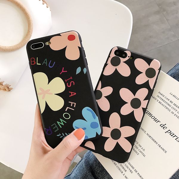 

for iphone xs max x xr phone case new flowers black for iphone 7 8 6 plus thick tpu soft cell phone cases