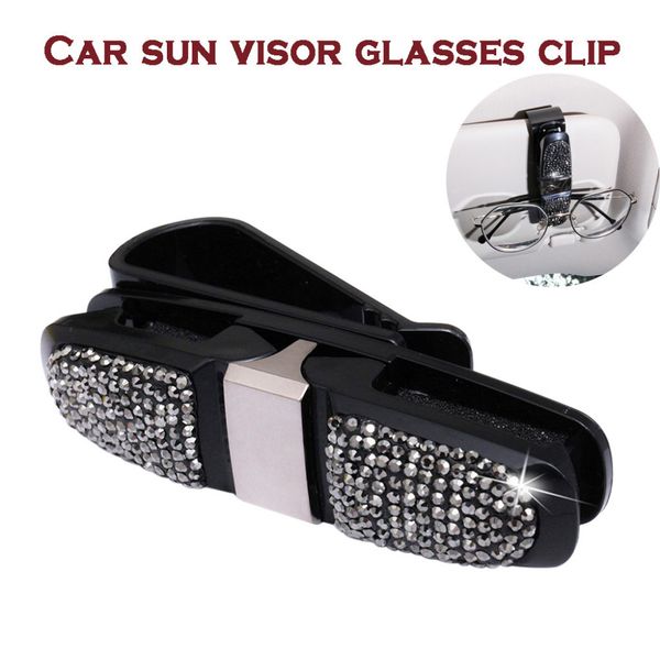 

1pcs universal car sun visor glasses sunglasses holder clip rhinestone