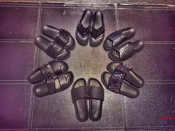 

2020 дизайнерские сандалии мужские плоские красные с днищами роскошные слайд летняя мода широкие плоские тапочки флип-флоп размер 38-45