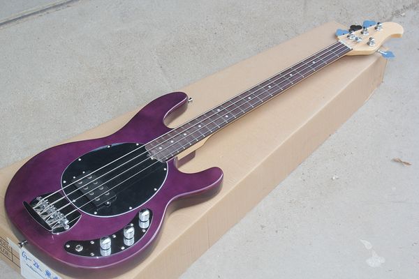 Заводская индивидуальная струна фиолетовая электрическая басовая гитара с грифовкой из розового дерева черная пикгарда Chrome Hardwares предлагает индивидуальные