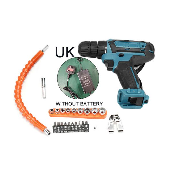 

36v electric cordless drill 2-speed ergonomic led battery li-ion charger sleeve