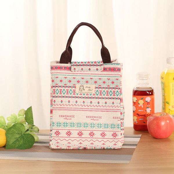 

hoomall 1pc lunch box bag tote handbag colorful cartoon animal printed picnic lunch bag pouch 24x20x17cm container