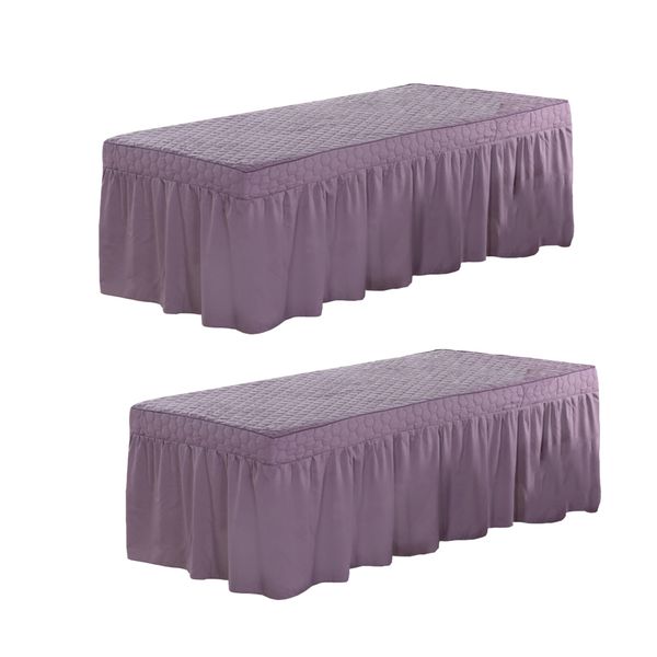 

2pcs purple 185x70cm microfiber massage table skirt comfortable sheet