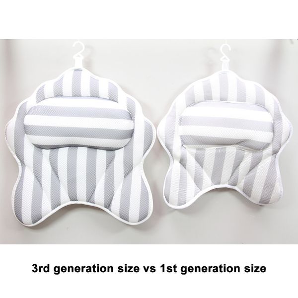 

bathtub pillow bath cushion non-slip suction sups comfortable head rest anti mold quick dry air mesh bathtub head holder