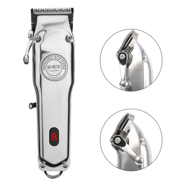 

rechargeable hair clipper cordless electric hair trimmer barber professional haircut beard shaver all metal