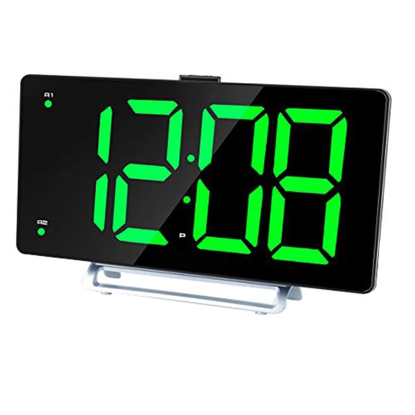 

large alarm clock 9 inch led digital display dual alarm with usb charger port 0-100 dimmer for seniors simple bedside big n