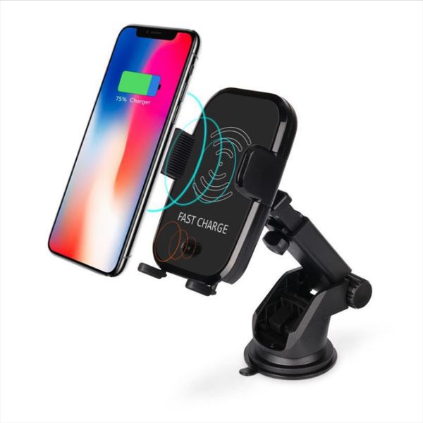 

automatic clamping wireless car charger 15w wc01 car for iphone android air vent phone holder 360 degree rotation charging mount brack