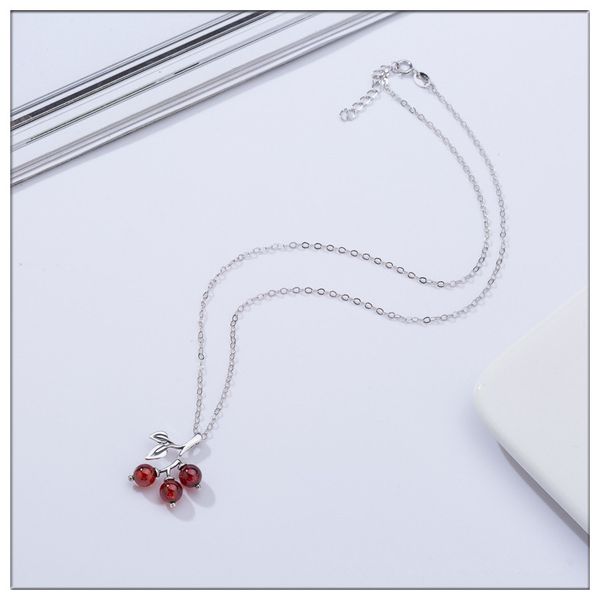 

s925 sterling silver necklace designer necklace luxury designer jewelry women pendant necklace cherry pendant sterling silver jewelry