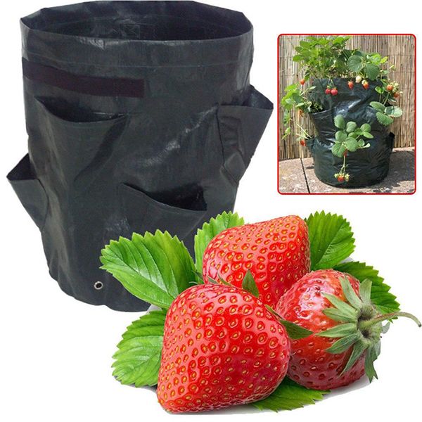 Multi-bolsos morango Cresça saco do PE Legumes plantador Bolsas de morango crescente saco de batata Container Pots Jardim Supplies