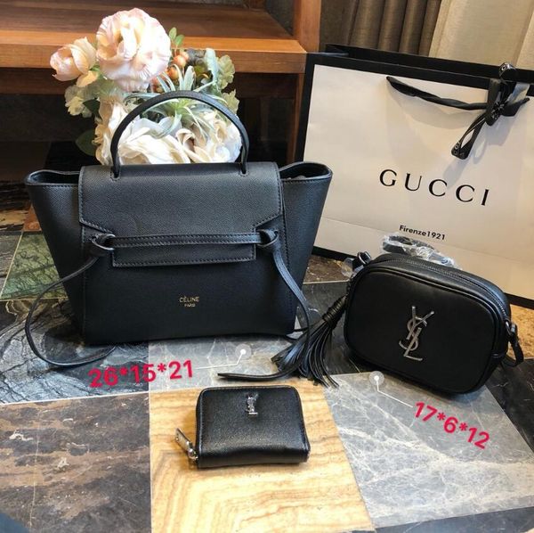 

three-piece designers handbag explosion models selling style real leather high leather quality luxury handbag handbag shoulder bag--22
