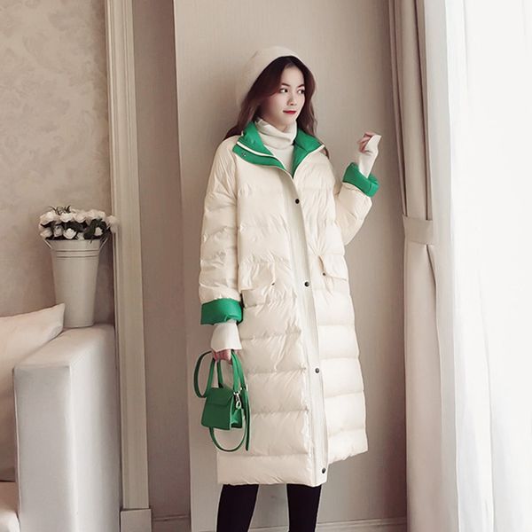 

winter jacket women 2020 new women ultra light 90%white duck down jacket winter long down parka female loose windproof down coat, Black