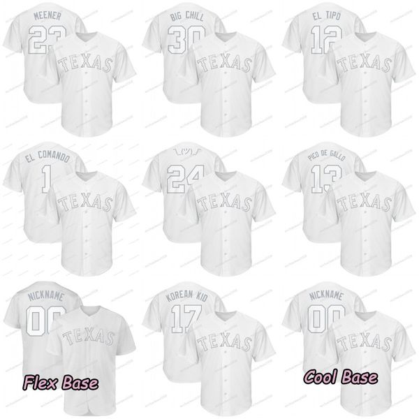 

2019 Players Weekend Texas Hunter Pence Joey Gallo Pico de Gallo Elvis Andrus EL COMANDO Shin-Soo Choo KOREAN KID Lynn ML Rangers Jerseys