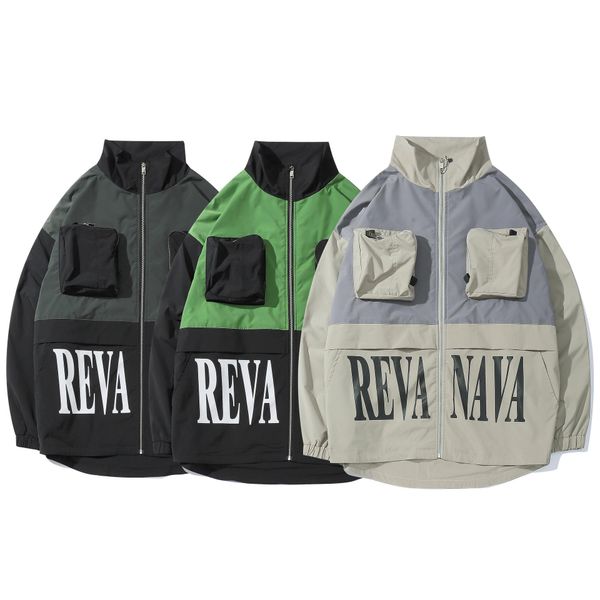 

men's designer coats luxury original street fashion brand loose color matching casual couple armband logo wide coat, Black;brown