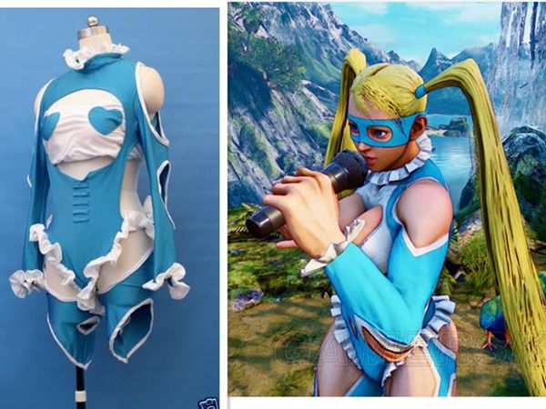 

street fighter r-mika cosplay costume custom made :ing, Black;red