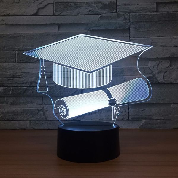 

doctorial hat 3d lamp 7 color led night lamps for kids touch led usb table lampara lampe baby sleeping nightlight