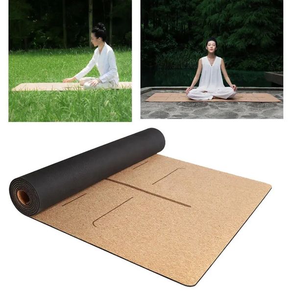 Original Xiaomi Youpin YUNMAI 4 milímetros Borracha Natural Cork Yoga tapetes antiderrapantes Exercício Sports Pilates Yoga Mat CYX-C7 3010035