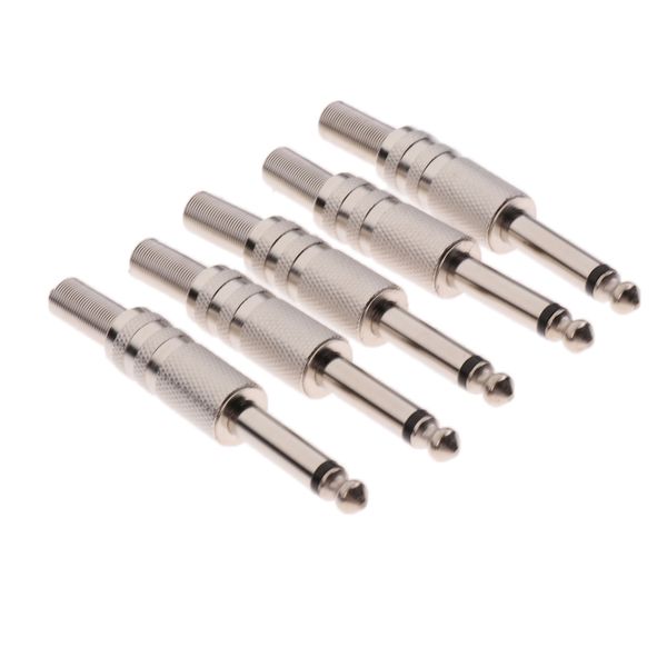 

6.35mm male plug speaker audio connectors assembly mono audio tone plug 5pcs