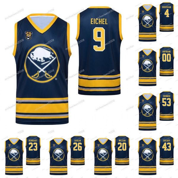 

2019 Buffalo Sabres 50th Anniversary Tank Jack Eichel Jeff Skinner Rasmus Ristolainen Rasmus Dahlin Reinhart Sheary Sleeveless Hockey Jersey