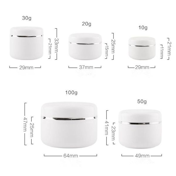 

100g/150g/250g pp cream pot refillable cosmetic empty container potable travel makeup round packaging bottle f2343