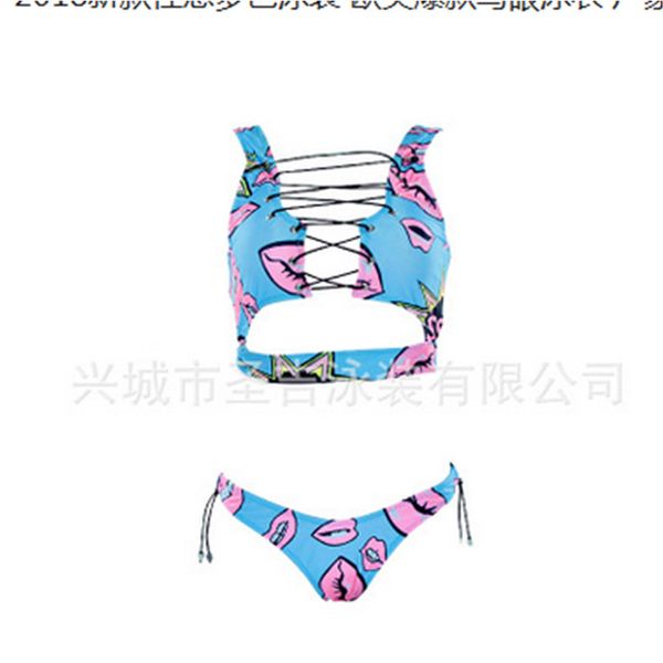 

women swimwear bandage bikini set push-up padded bra bathing suit swimsuit
