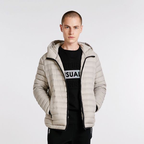

men's hooded down jacket parka coat outerwear menswear men's down, Black