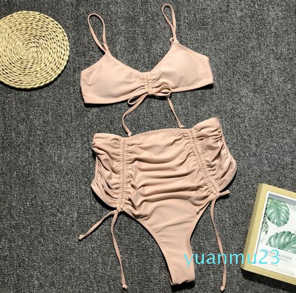Großhandels-Hohe Taille Bikini Badeanzug für Frauen Maillot De Bain Femme Push Up Bademode Badeanzug Designer Badeanzug Beachwear 2019