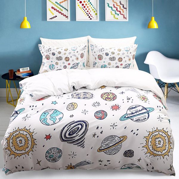 Home Textile Queen King Bed Set Bedclothes Quilt Cover Pillow Case