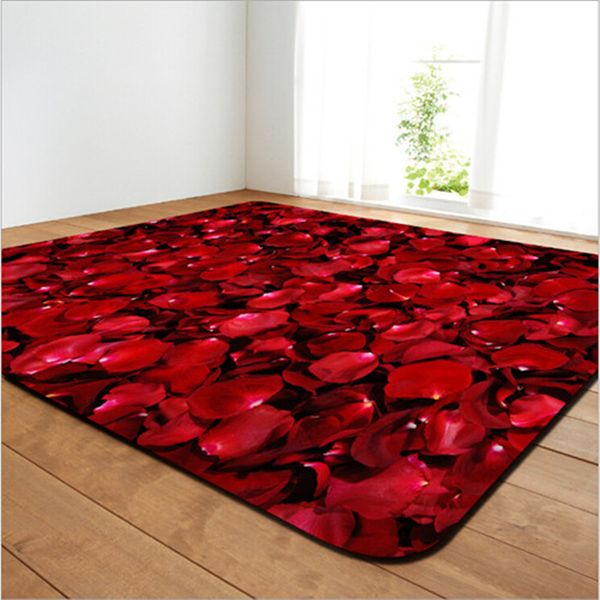 

rose printing valentine's day gift large area carpet for living room 3d home decoration bedroom mats bathroom non-slip rugs