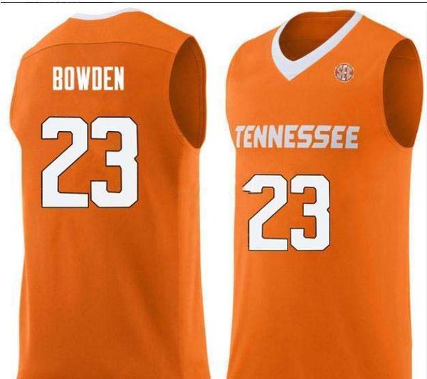 

custom xxs-6xl vintage men tennessee vols j. bowden #23 college real embroidery jersey size s-4xl or custom any name or number jersey, Black;red