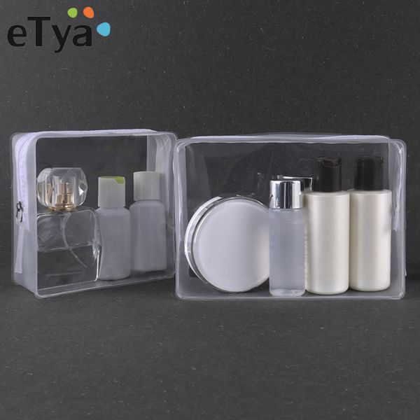 

etya new transparent cosmetic bag portable zipper makeup bags women men travel wash pouch organizer bag clear waterproof pack