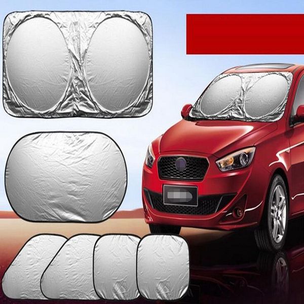 

6pcs/set slivery car window sunshade curtain visor shield cover side windshield uv protection interior with sucker foldable wh